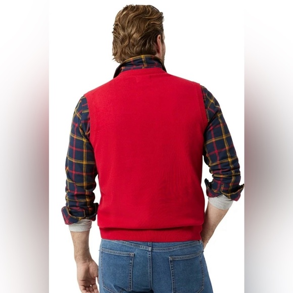 Red Sleeveless Sweater Golf Vest - Picture 6 of 6
